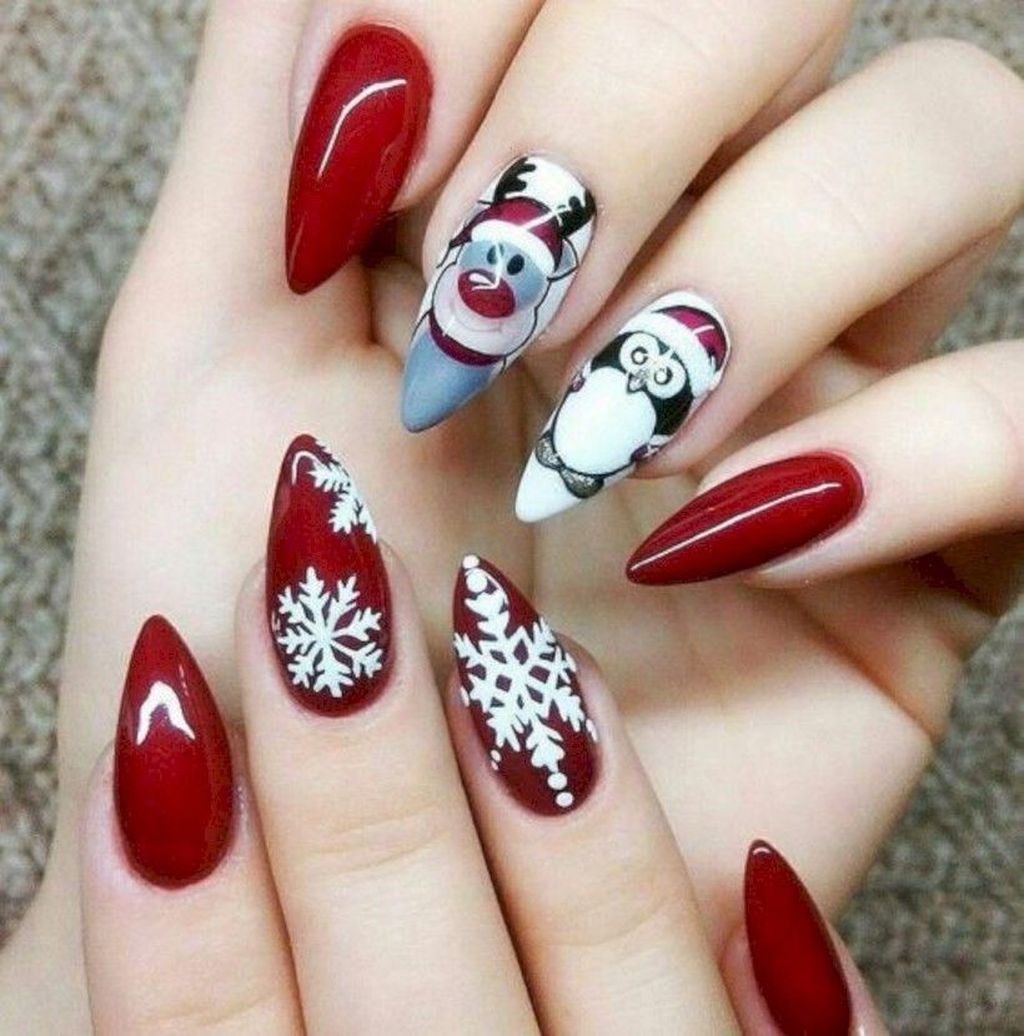 Awesome 48 Creative Winter Nail Design Ideas This Season More At Https Www Tilependant Com New Years Nail Designs Christmas Nails Christmas Nail Art Designs