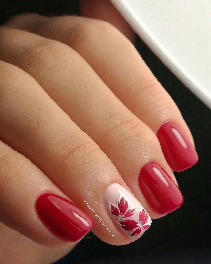 Pretty Red And Pink Nails Cervene Nehty Gelove Nehty Design Nehtu