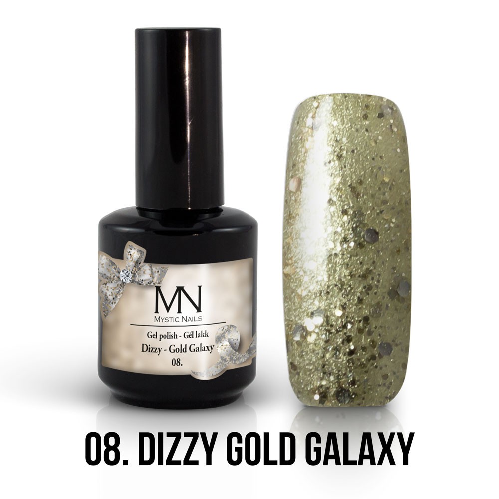 Gel Polish Dizzy No 08 Dizzy Gold Galaxy 12 Ml Gel Lak Dizzy Kolekcija 12 Ml Mystic Nails Serbia