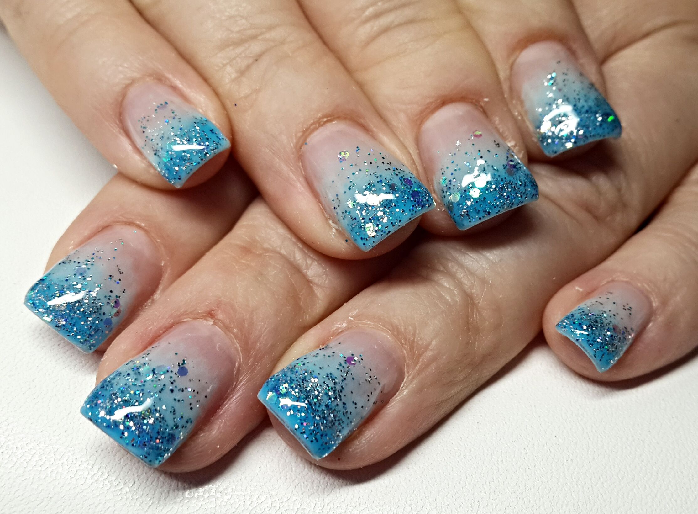 Gel Blue Nails