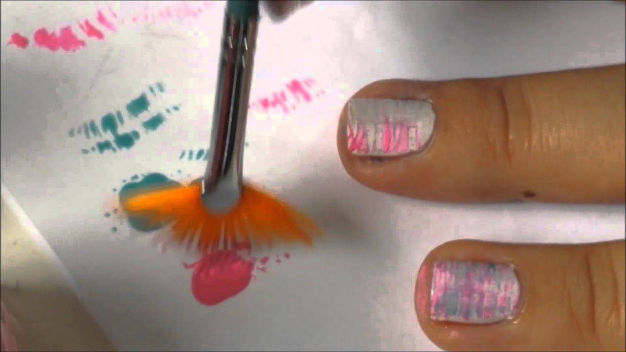 Fun Brush Nail Art Manikura S Vejirkem Tutorial Youtube
