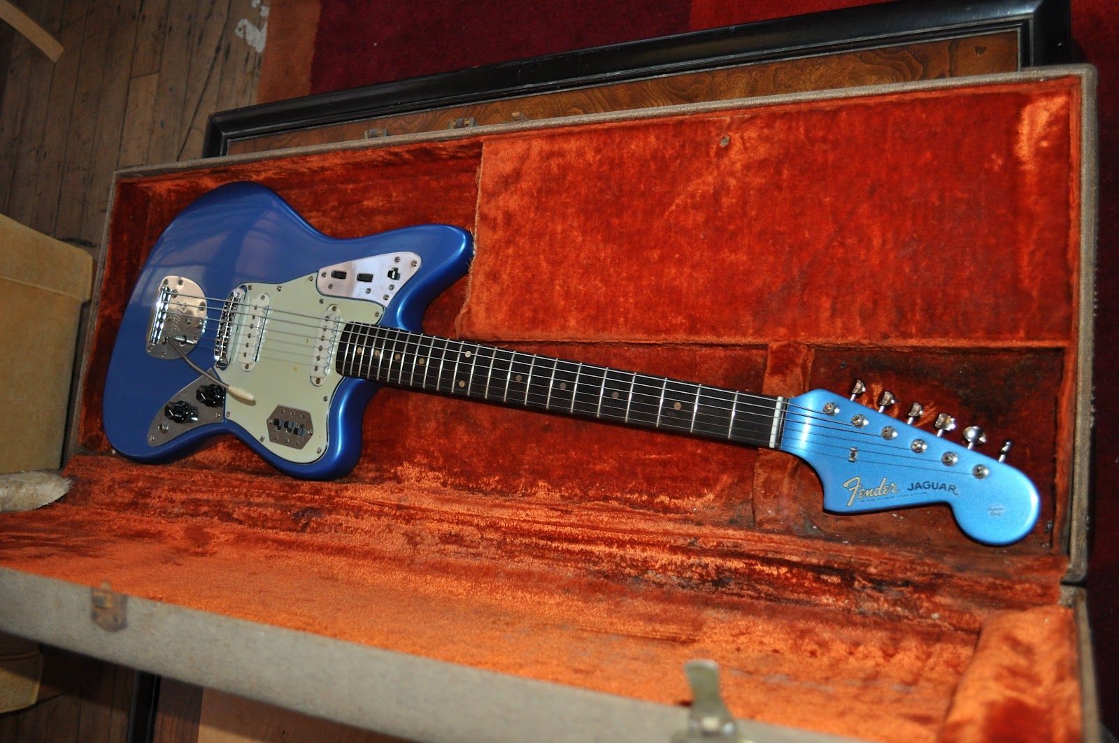Vintage Fender Jaguar Lake Placid Blue With Matching Headstock My Dream Guitar Fender Electric Guitar Fender Jaguar Electric Guitar