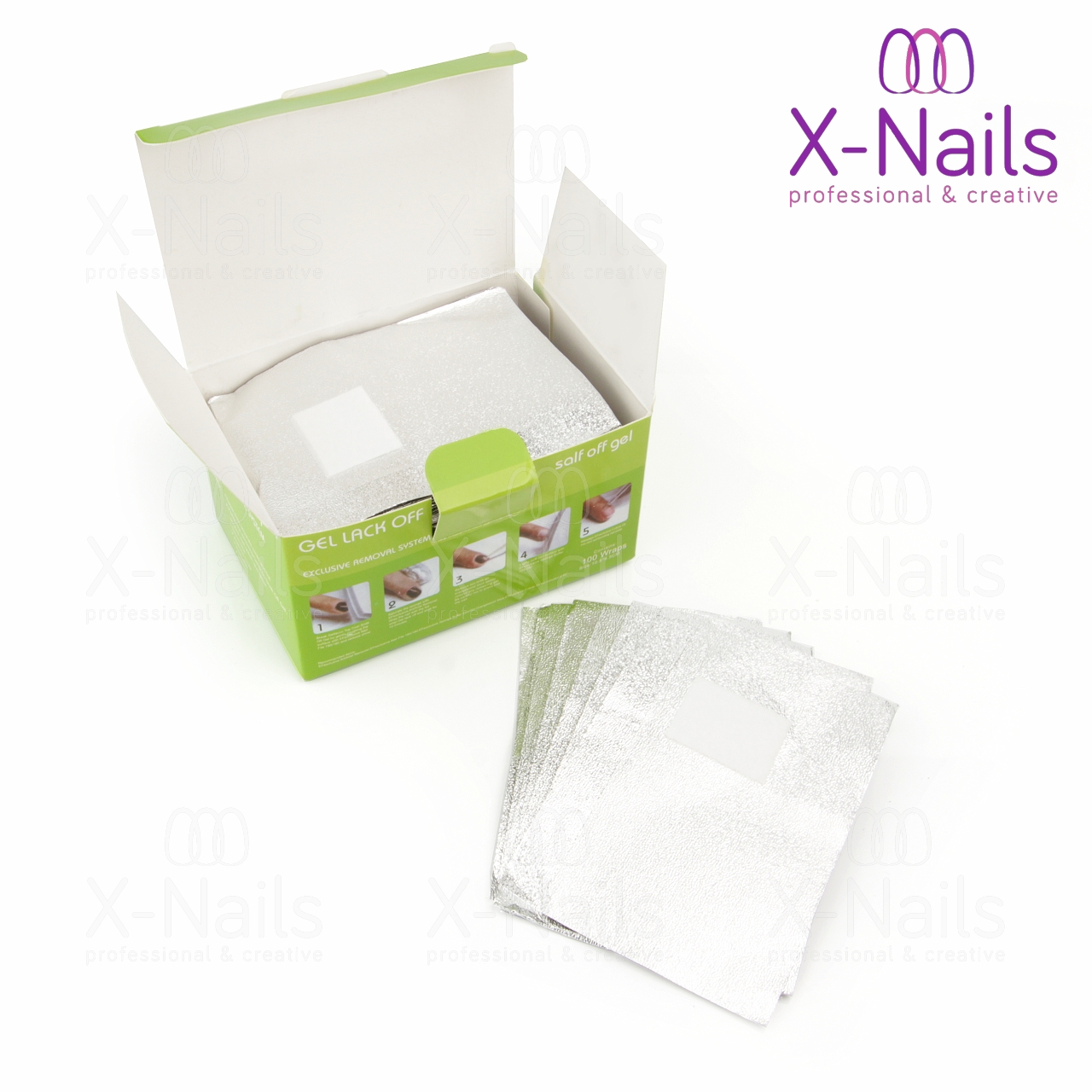X Nails Folie Pro Odstraneni Gel Laku Gel Lak Folie 100 Ks Remover Foil X Nails Gelove Akrylove Nehty
