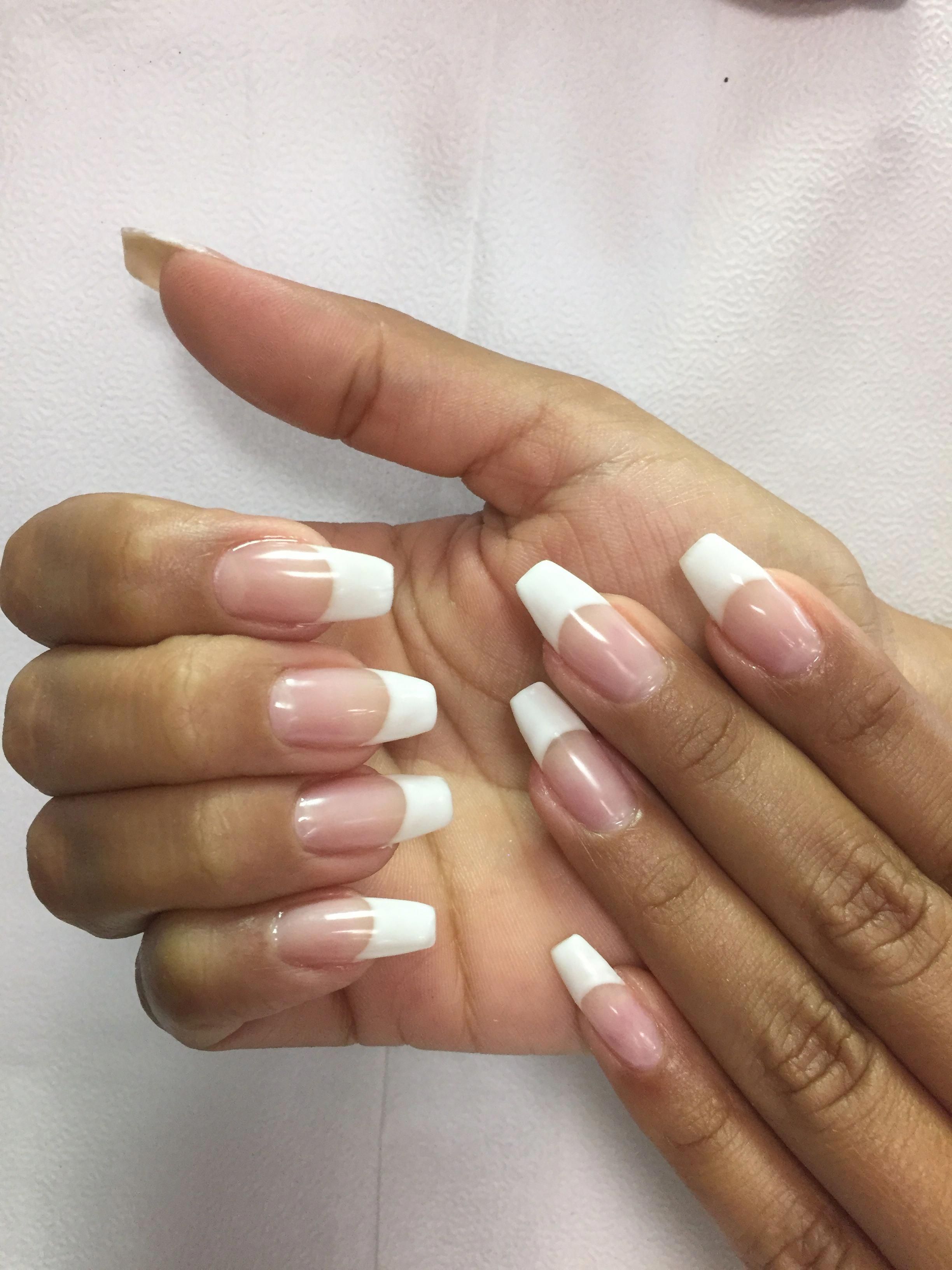 French Nails Blue Tips Cutefrenchnails In 2020 Nehty