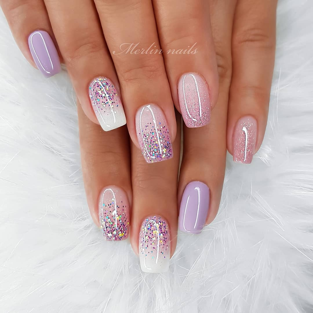 32 Hot Look Nails For 2020 Spring Page 7 Of 16 Sunny For Life Style In 2020 Ombre Nails Glitter Bride Nails Swag Nails