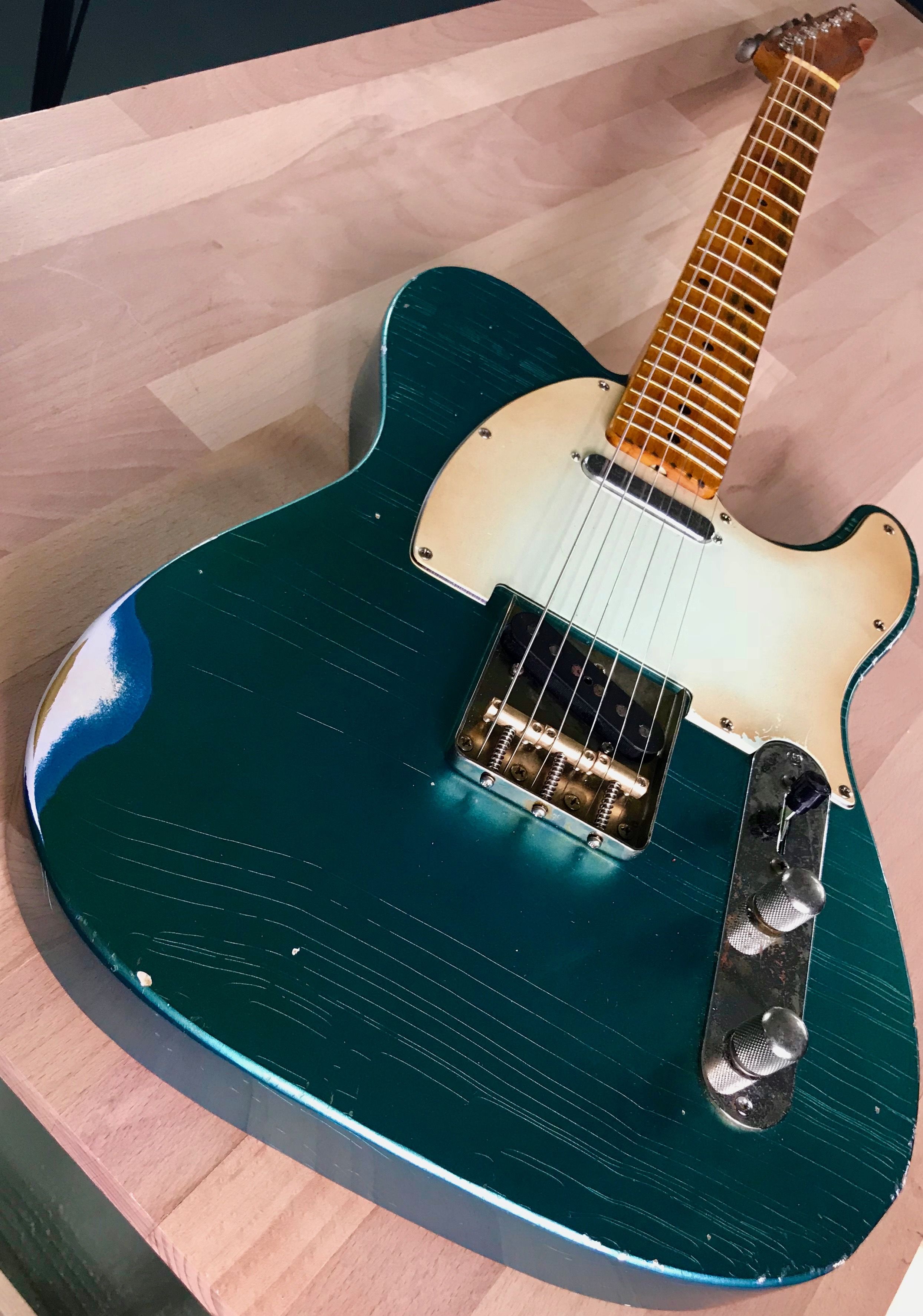 Usa Custom Shop 1963 Faded Lake Placid Blue Relic Telecaster Made By S71guitars Classic Guitar Beautiful Guitars Lake Placid Blue