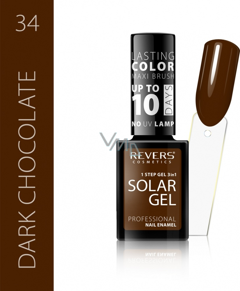 Revers Solar Gel Gelovy Lak Na Nehty 34 Dark Chocolate 12 Ml Vmd Drogerie A Parfumerie