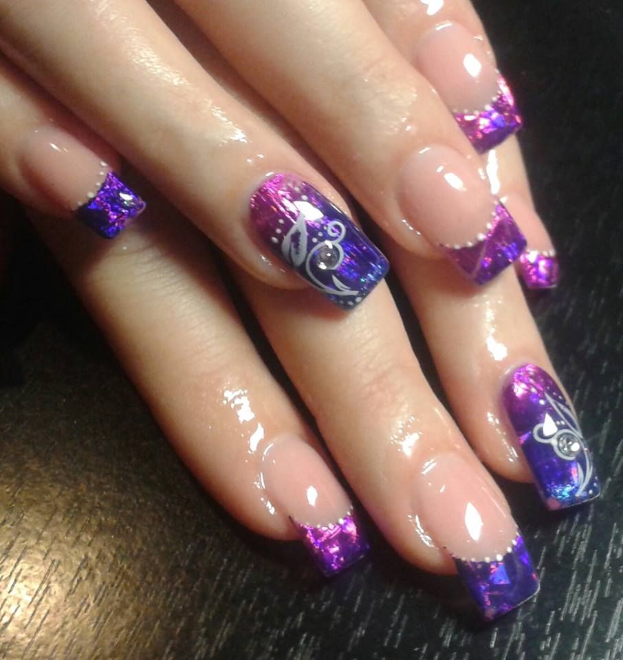 35 Nails Purple Gel Transparentni Folie Kaminek Razitko Nehty Razitka