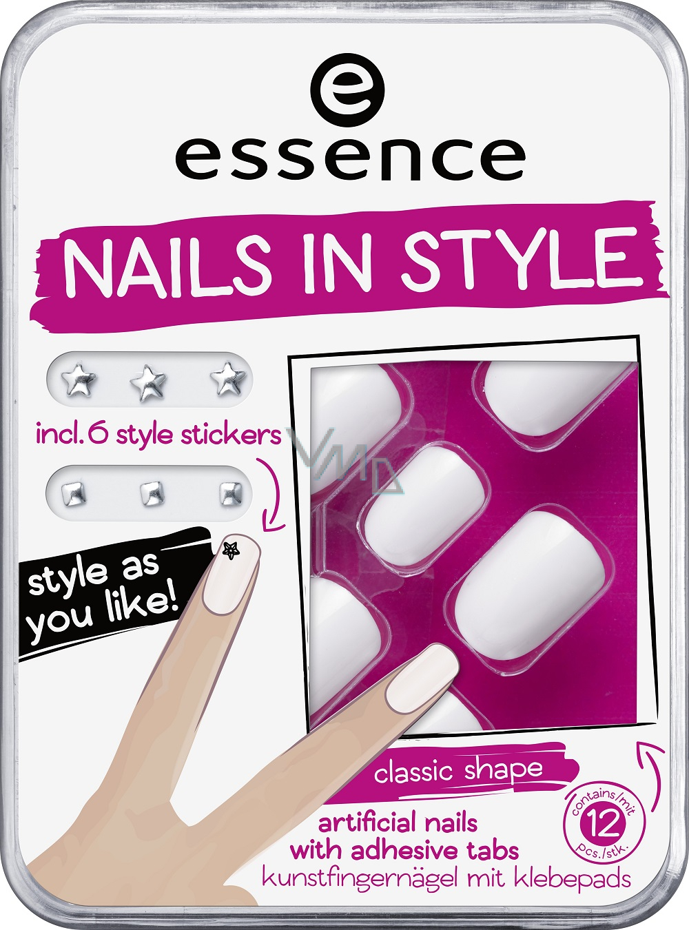Essence Nails In Style Umele Nehty 01 The White It Piece 12 Kusu Vmd Drogerie A Parfumerie