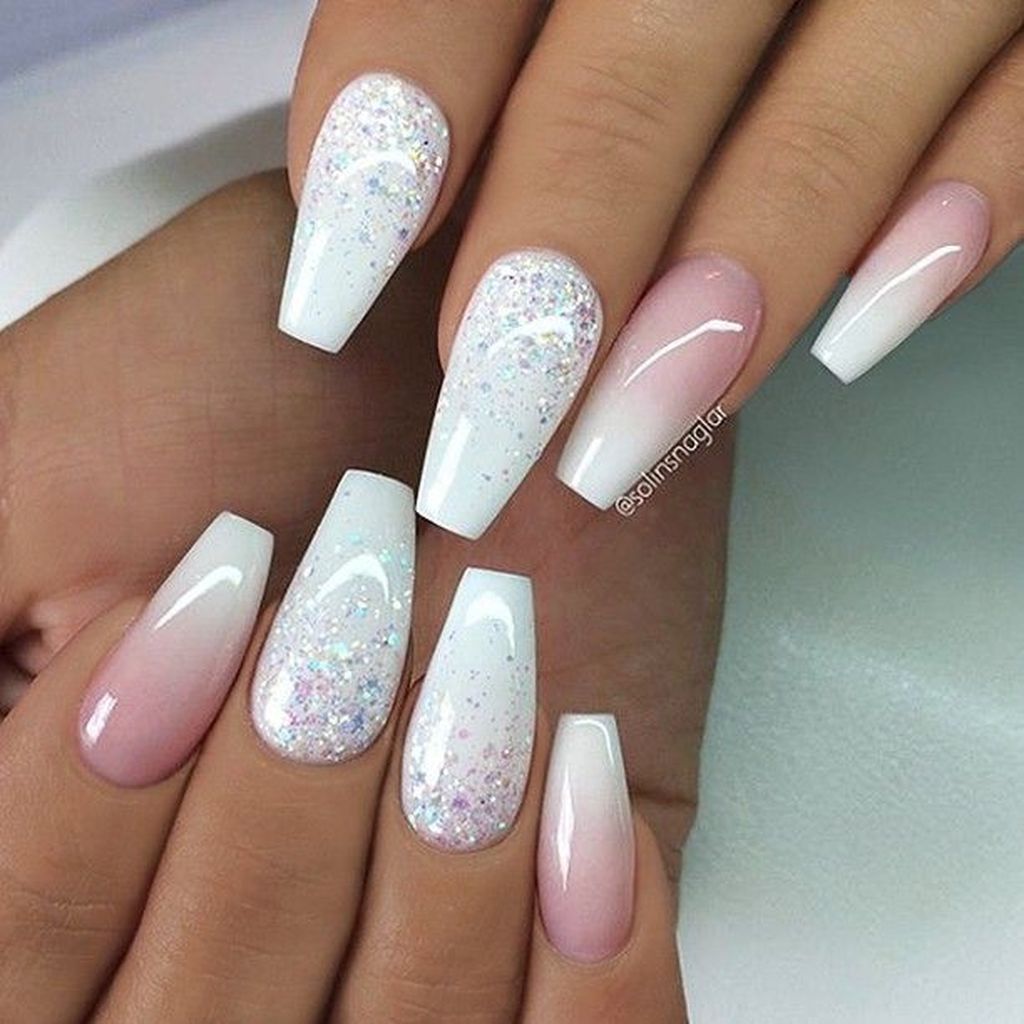 Cool 30 Charming Acrylic Nail Designs Ideas More At Http Trendsoutfits Com 2018 11 13 30 Charming Ac Wedding Nails Glitter Nail Designs Glitter Faded Nails
