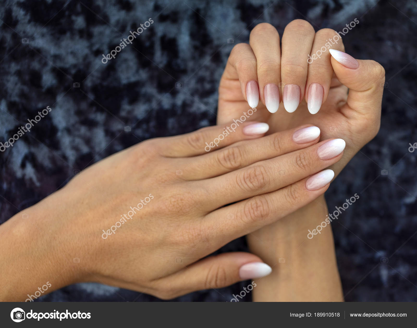 Cute Peach Nails Manicure Design French Ombre Peach And White Stock Photo C Photosergii Gmail Com 189910518