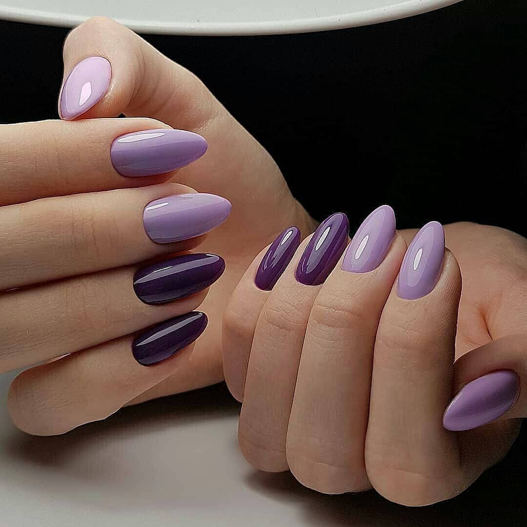 17 Elegant Purple Almond Nails Fialove Nehty Design Nehtu A Gelove Nehty
