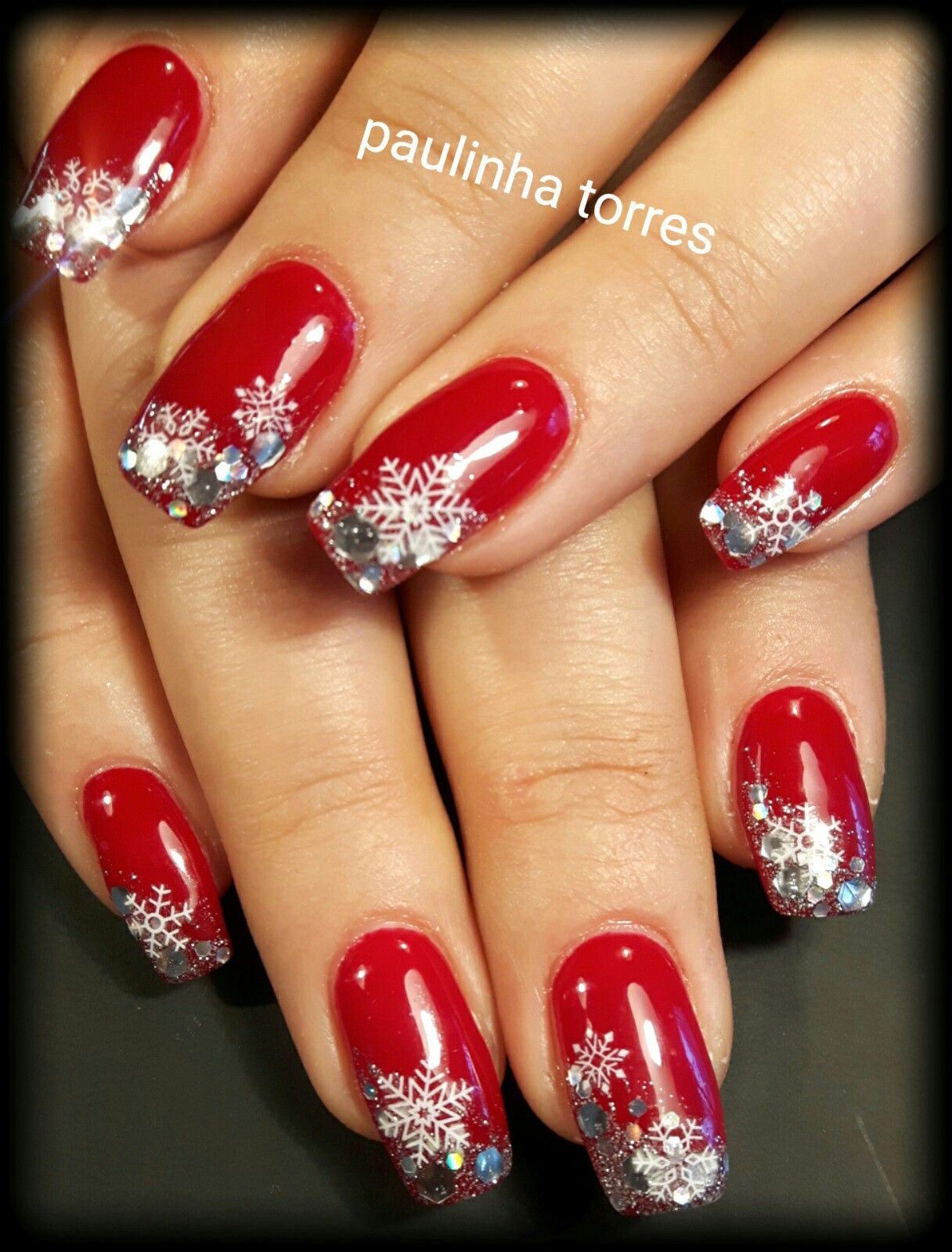 Christmas Nails Cervene Nehty Gelove Nehty Design Nehtu