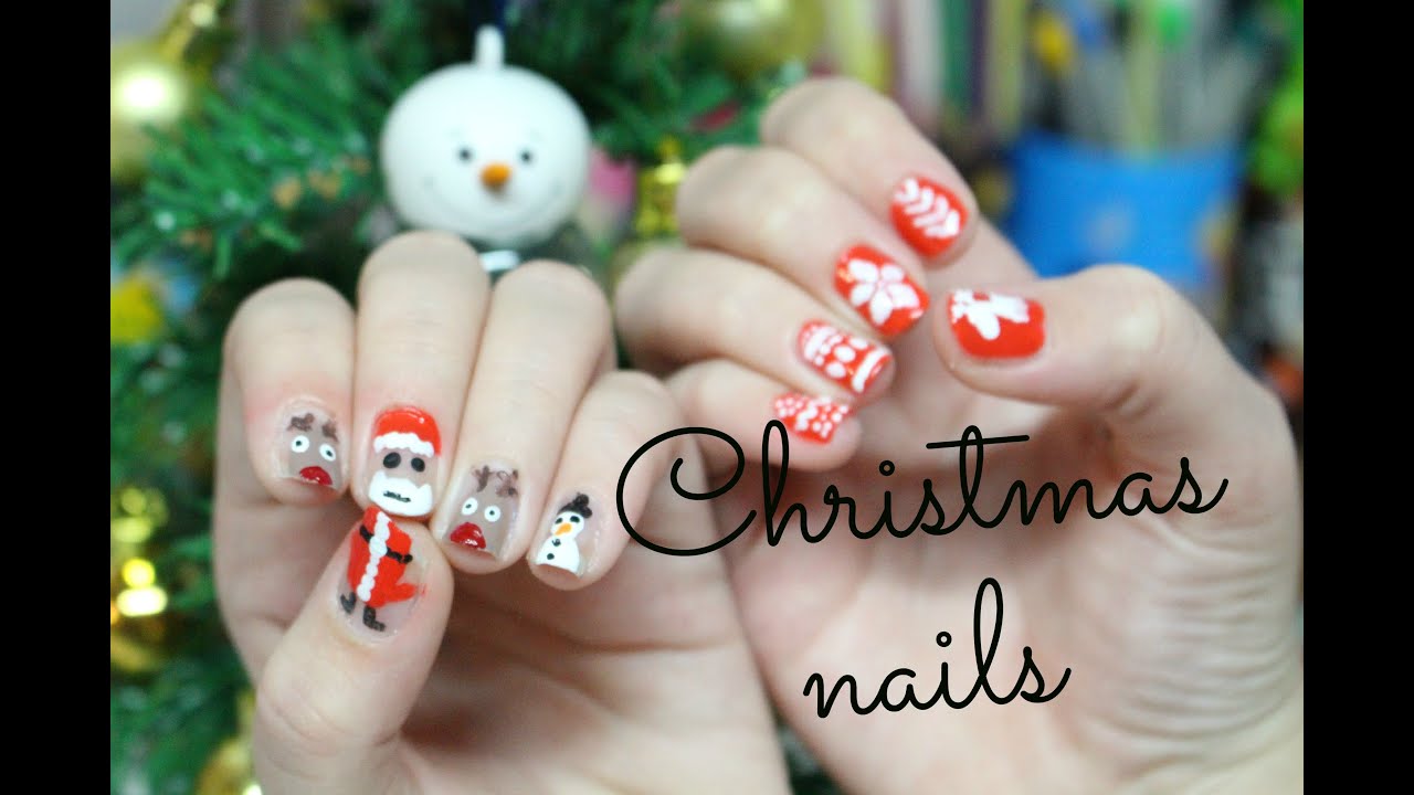 Tutorial Vanocni Nehty Christmas Nails Youtube