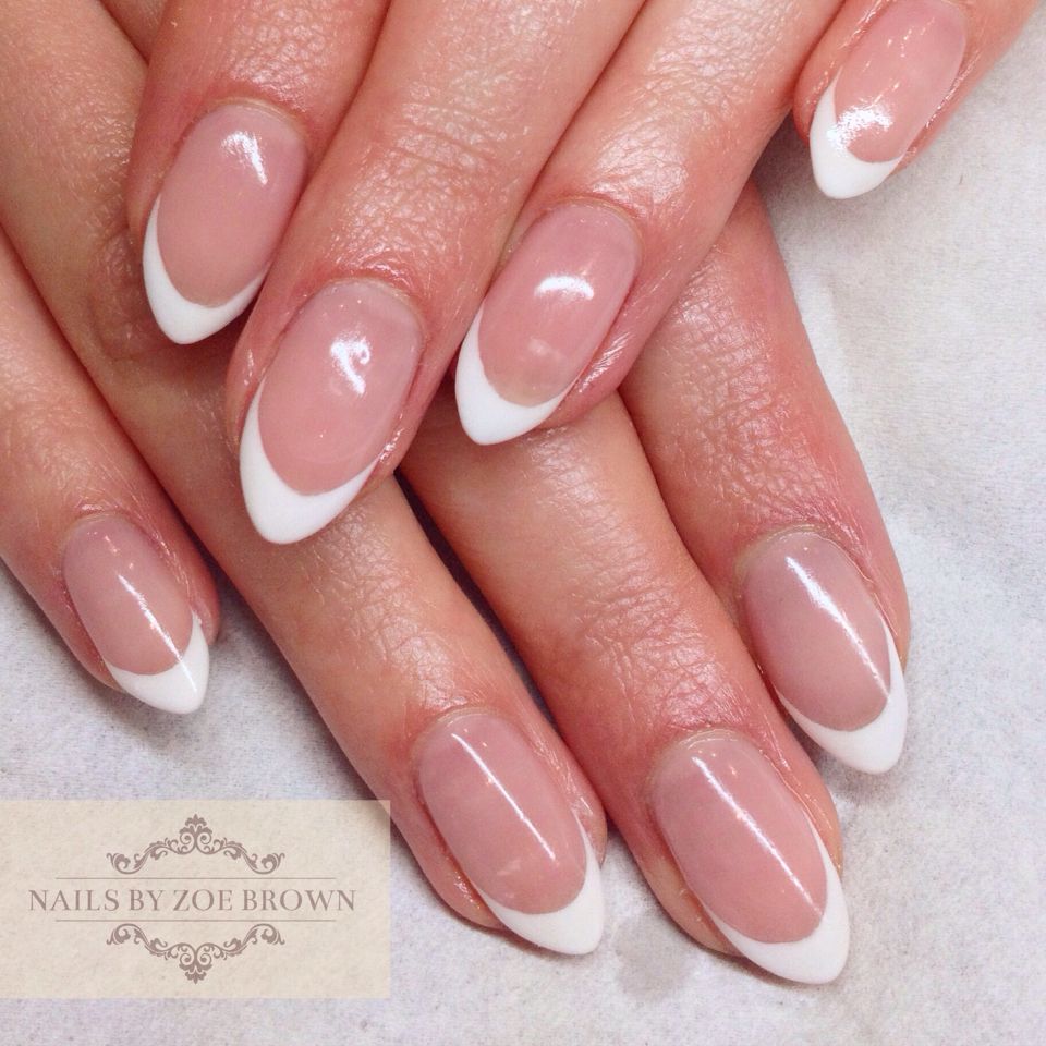 Cnd Shellac French Manicure Almond Shape Nails Francouzska Manikura Nehty Manikura