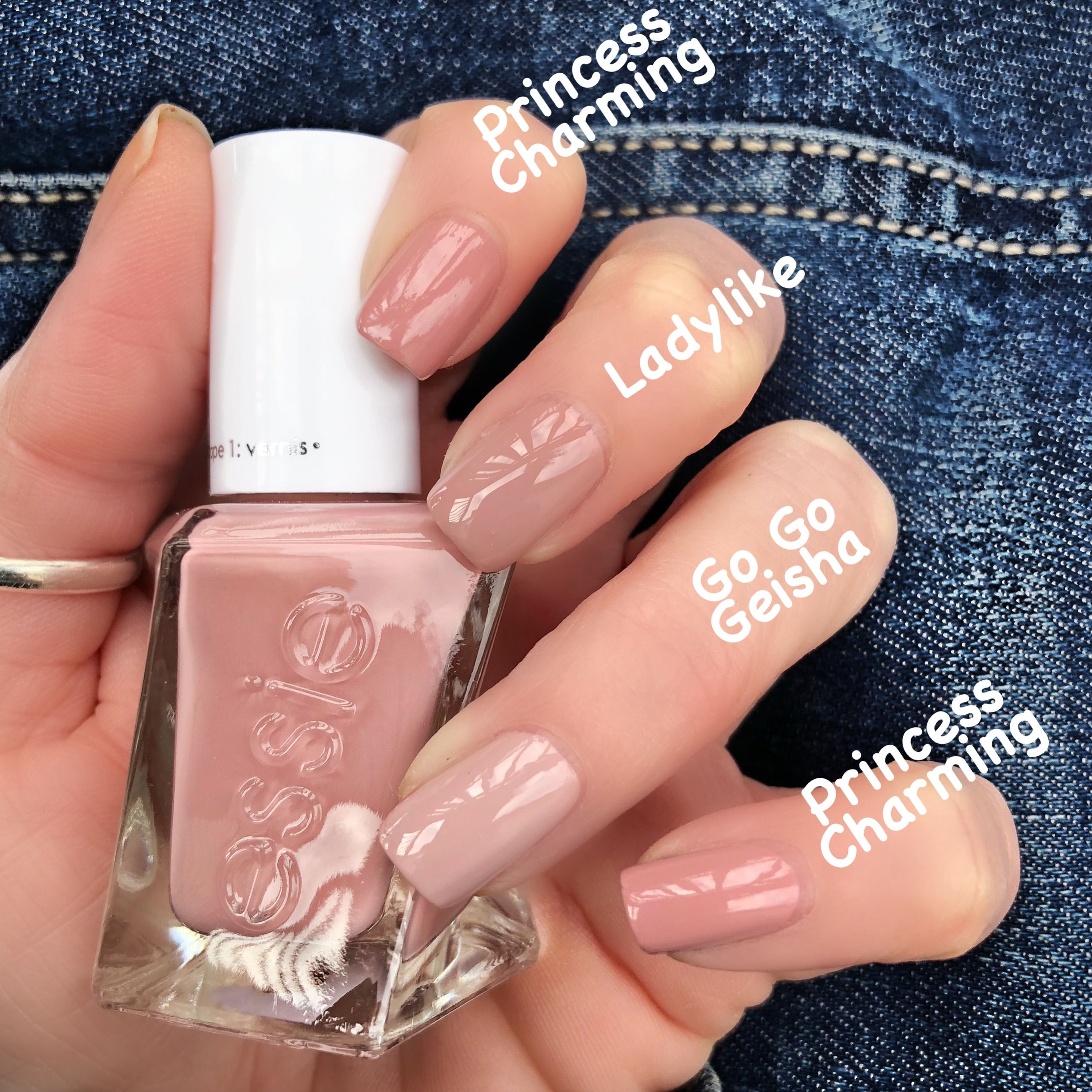 Comparison Swatches To Essie Princess Charming From The Enchanted Gel Couture Line Instagram Livwithbiv Gelove Nehty Nehty Lak Na Nehty