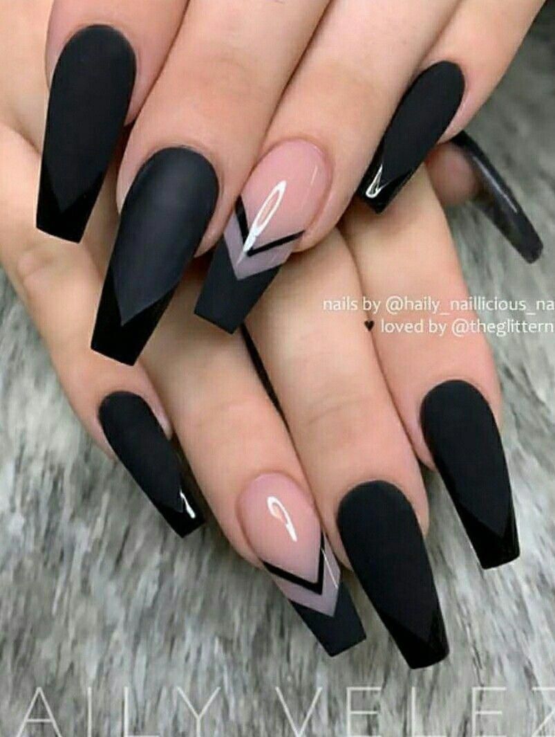 Cute Black Coffin Nails Design Coffinnails Nage In 2020 With Images Design Nehtu Gelove Nehty Barevne Nehty